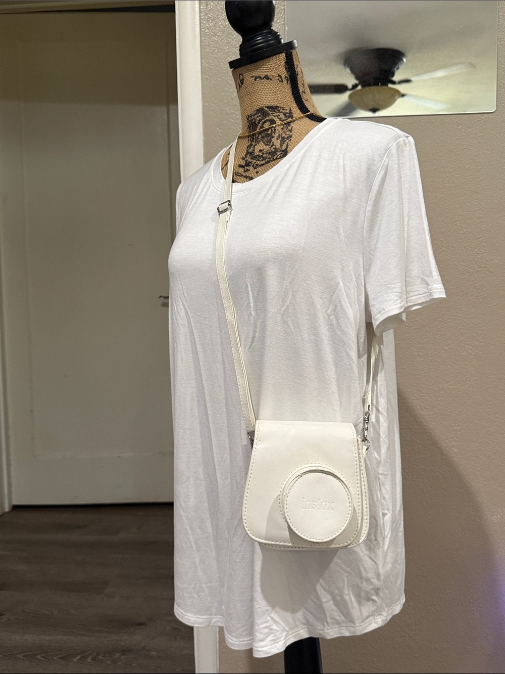 Instax White Crossbody Camera Bag